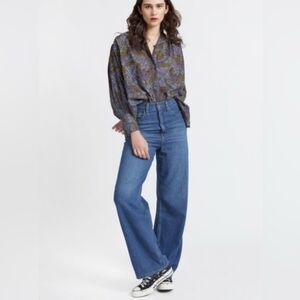 Levi's High Loose Medium Wash Blue Womens Jeans Size 28 L29 Denim Wide Leg Baggy